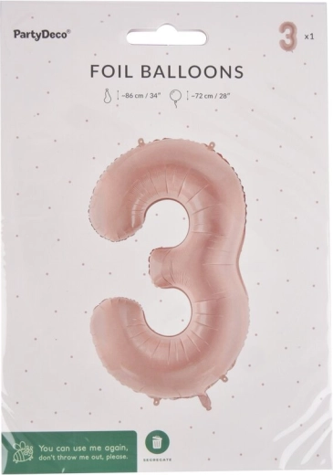 Folieballon tal 3 beige 72 cm