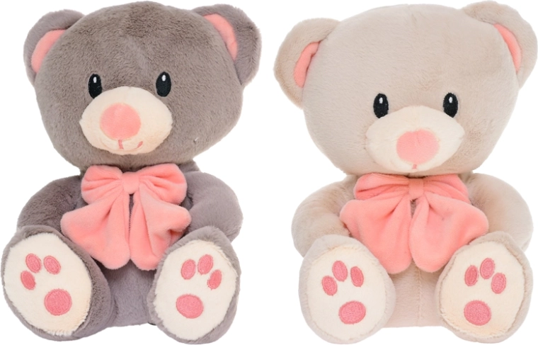 Plys bamse 28 cm med sløjfe