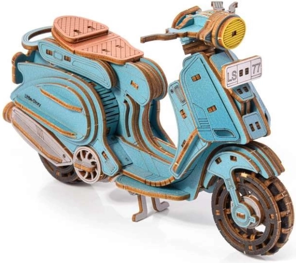 Little Story 3D træpuslespil scooter Sting blå