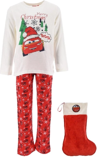 Julepyjamas med Cars og julestrømpe