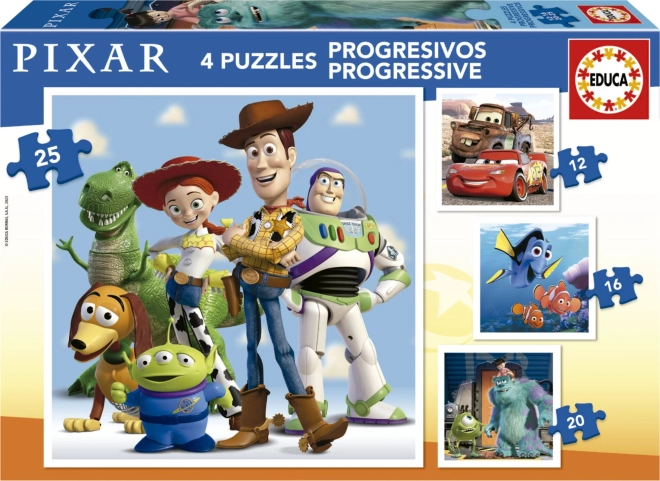 EDUCA Puslespil Disney Pixar 4-i-1 (12,16,20,25 brikker)