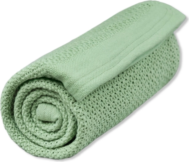 Vinter & Bloom tæppe i økologisk bomuld Soft grid dew green