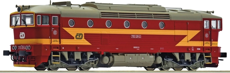 Roco diesellokomotiv ČD 753 Brejlovec H0 analog DC