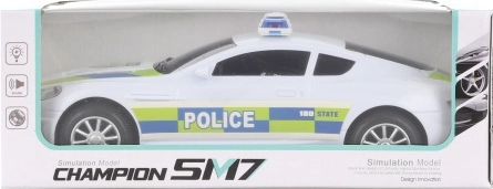 Politibil med lys og lyde, med bumpestyring