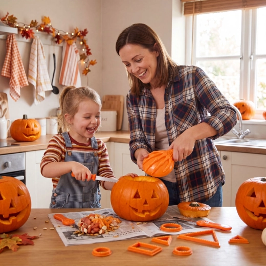 Halloween-sæt til udskæring af græskar