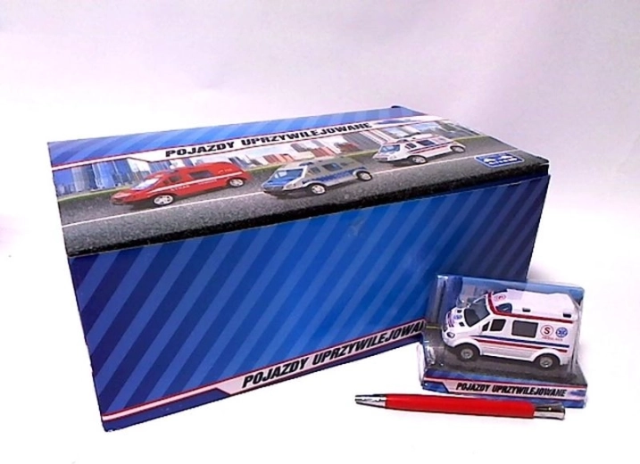 Mini ambulance-varevogn 8 cm
