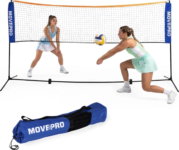 Movep pro universelt sammenklappeligt sportsnet 3-i-1 305 × 140 cm med taske
