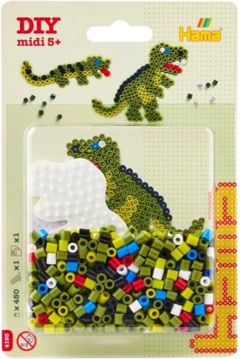 Perlesæt dinosaur 450 stk. MIDI