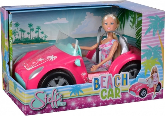 Steffi Love-dukke med lyserød cabriolet