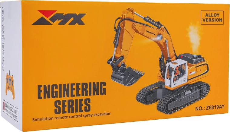 RC gravemaskine med metal-skovl og røg-effekt