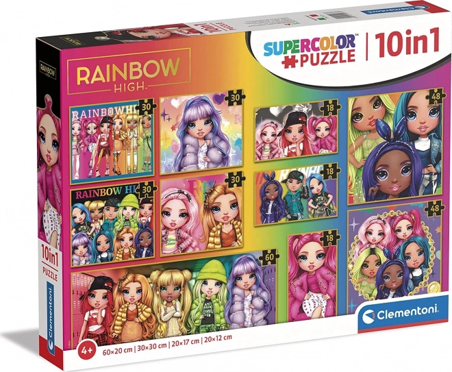 CLEMENTONI Puslespil Rainbow High 10-i-1