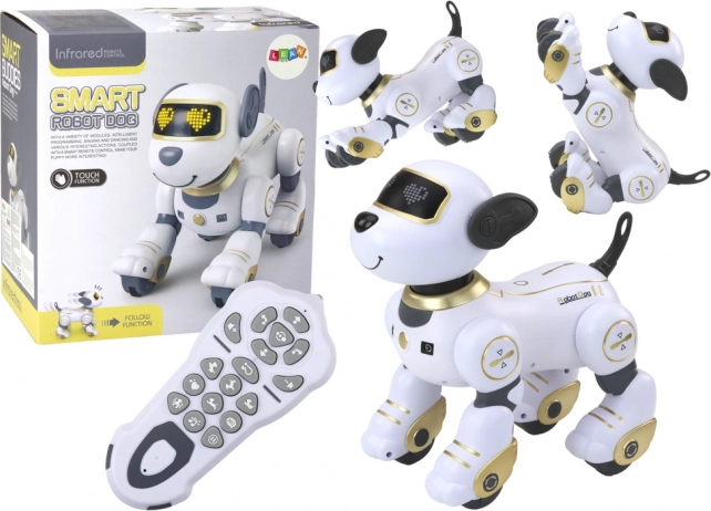 Robotisk hund Interaktiv fjernstyret danser der udfører kommandoer Guld