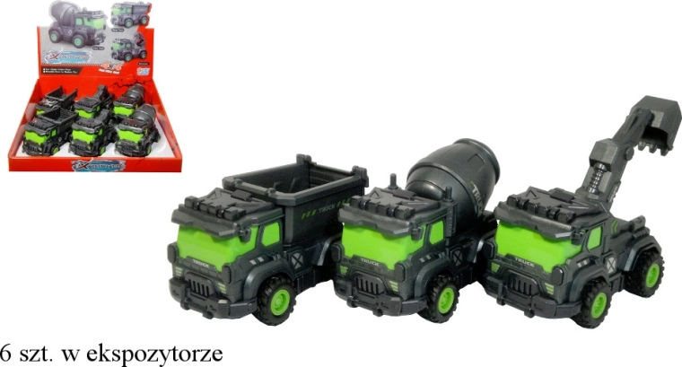 Byggemaskine med friktionsmotor (pull-back)