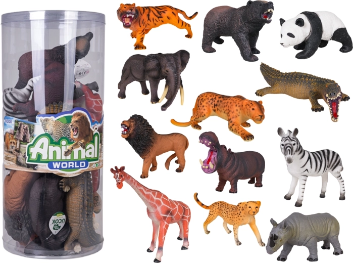 Sæt med safaridyr – 12 store figurer