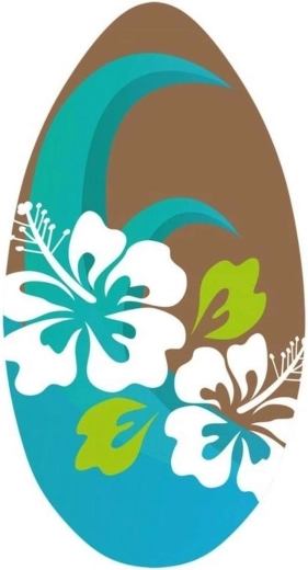 SportX skimboard i træ med blomster 96 cm