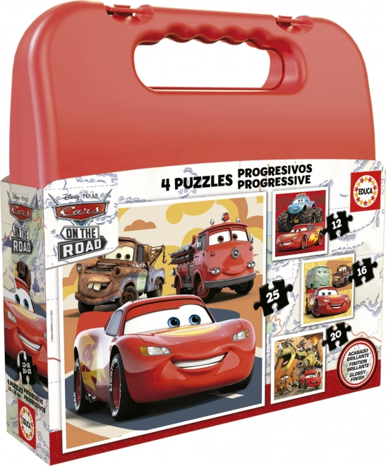 Educa Puzzle Kuffert Biler 4-i-1