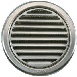 Ventilationsrist med net, rustfrit stål, diameter 125 mm