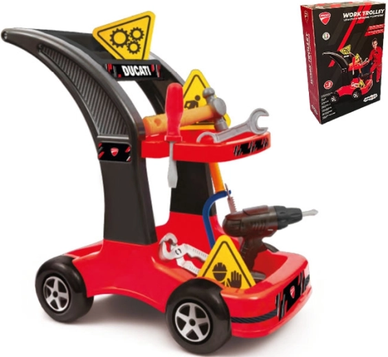 Ducati børneværkstedssæt med vogn, 30 dele