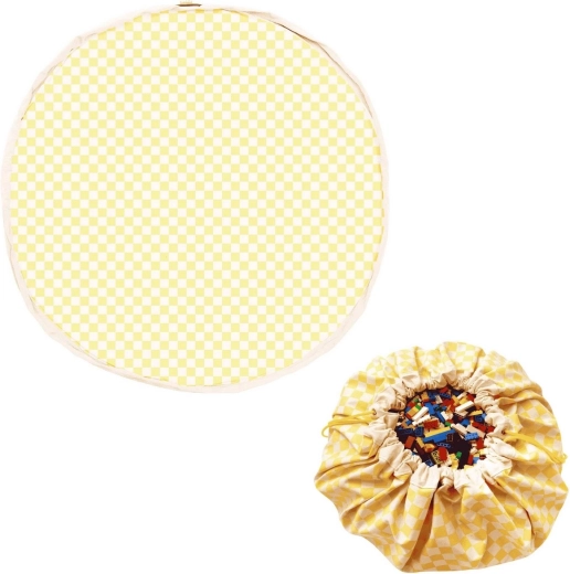 Play and Go Noomad original legemåtte og legetøjspose vichy yellow