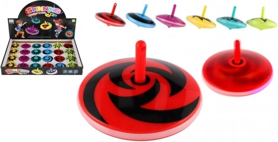 Lysende plastiksnurretop 6 cm – 6 farver