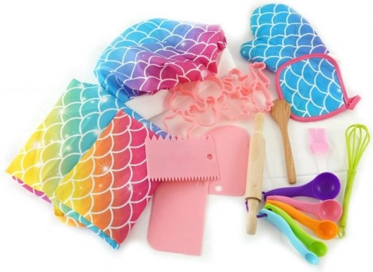 Plejo børnesæt til bagning med regnbuemotiv