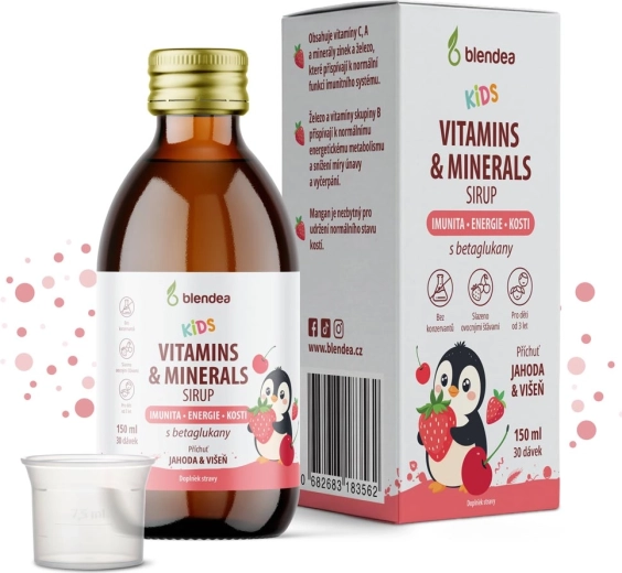 Blendea KIDS sirup med vitaminer, mineraler og betaglukaner 150 ml