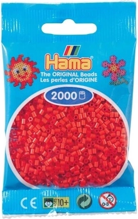 Hama mini strygeperler røde 2000 stk.