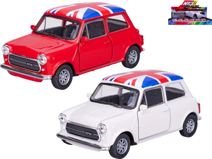Metalmodel Welly Mini Cooper 1300 UK 1:43 med åbnbare døre og pull-back