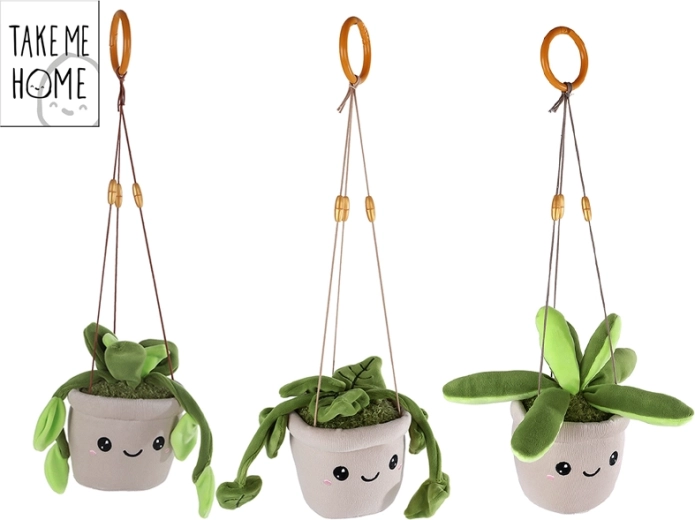 Plys indendørs plante Take Me Home med strop, 20 cm