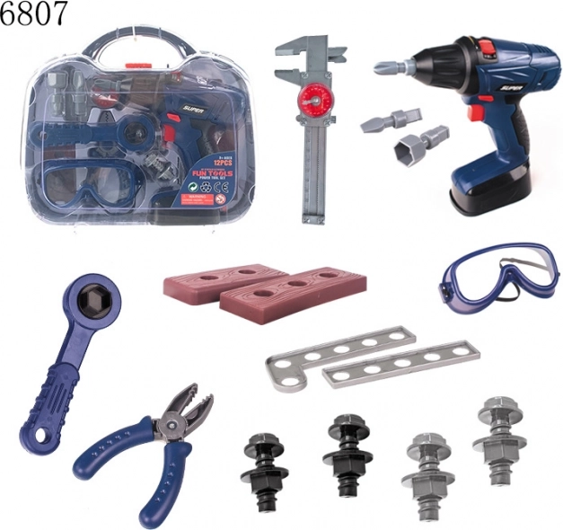 Børnekuffert med værktøj med lys og lyd