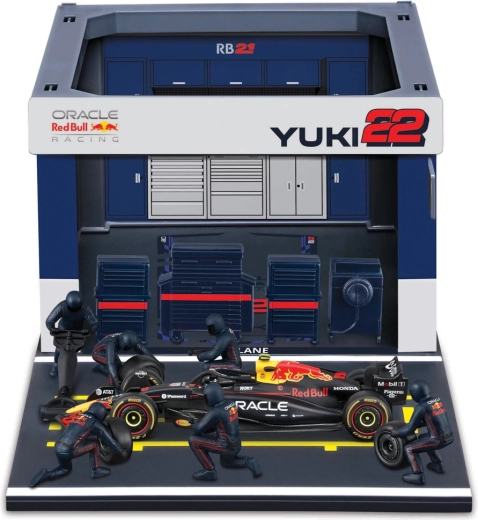 Bburago Formula Racing F1 Pit Pass-sæt Oracle Red Bull Racing RB21 (2025) Yuki Tsunoda 1:43