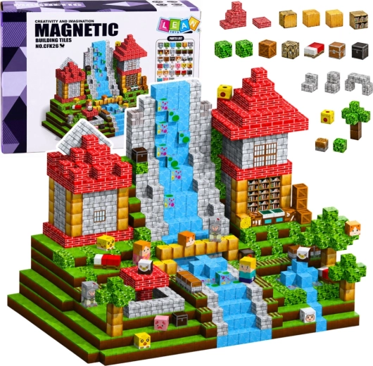 Magnetiske klodser – pixelbyggeklodser med ressourcer 200 dele