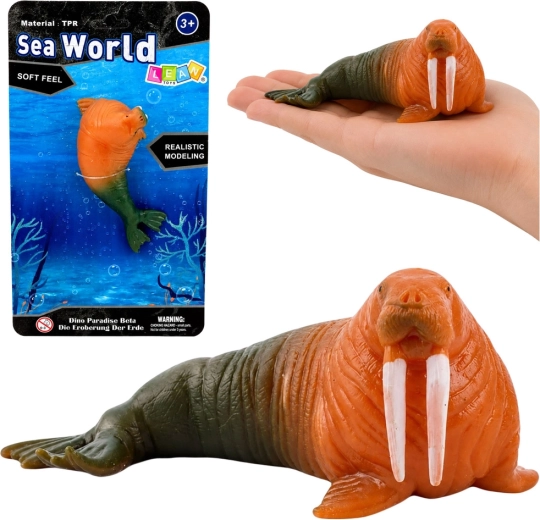 Gummifigur af hvalros – realistisk 13 cm