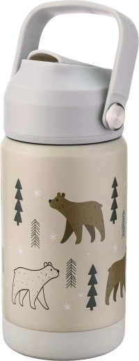 Rustfri termoflaske med tud Kitchisimo 370 ml bjørn