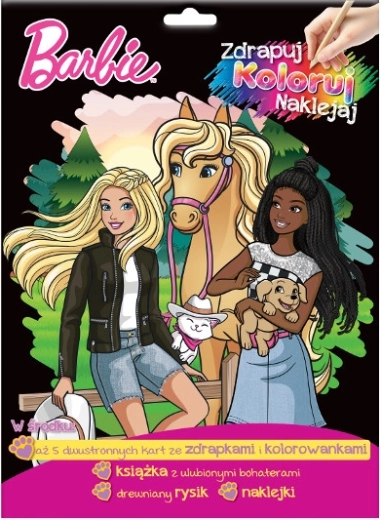 Barbie: sæt med skrabekort, malebøger og klistermærker