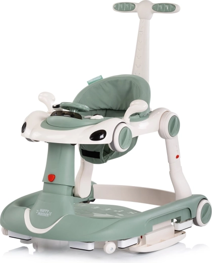 Interaktivt 5-i-1 gåstativ til børn med håndtag og kaleche – basil