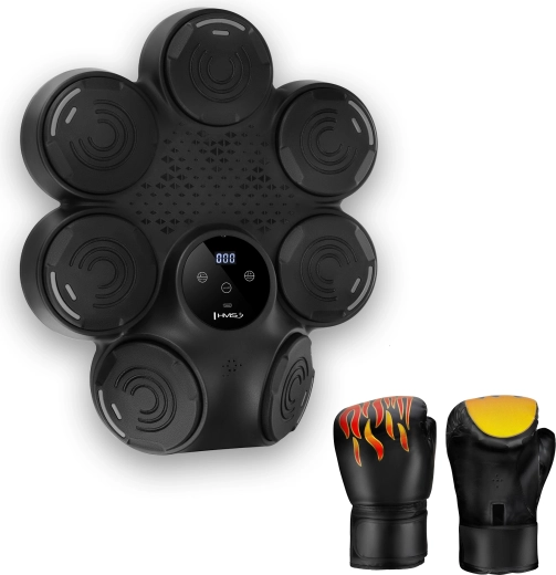 Elektronisk bokse­skive HMS TB30 med LED og Bluetooth, inkl. handsker