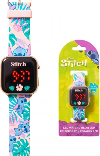 Digitalt LED-armbåndsur til børn Disney Lilo & Stitch med silikonestrop