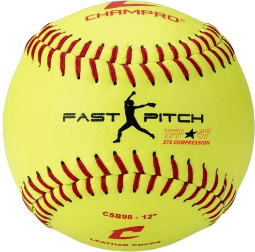 CHAMPRO fastpitch softbold 12" gul læder - 1 stk.