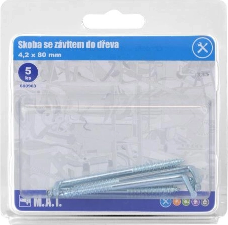 Skruering til træ med gevind 80 × 4,2 mm, galvaniseret, 5 stk.