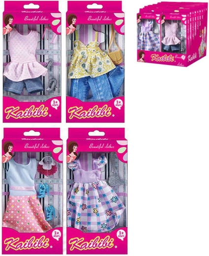 Sommerkjole med moderigtige accessories til dukke 29 cm - 1 stk.