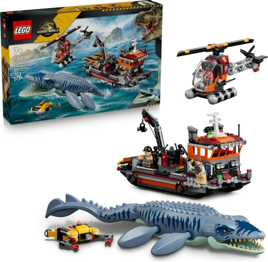 LEGO Jurassic World mosasaurusangreb på båd