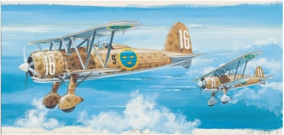 Model Fiat C.R. 42 FALCO 20,9x24,1 cm i æske 31x13,5x3,5 cm