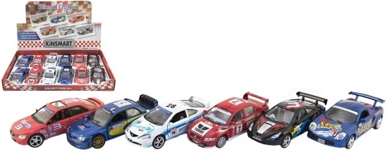 Kinsmart Street Fighter racerbiler 13 cm med tilbagestræk, 6 varianter