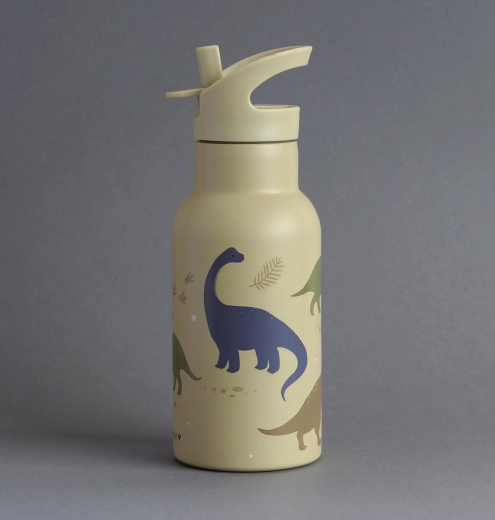 A Little Lovely Company drikkeflaske i rustfrit stål med dinosaurer, 350 ml