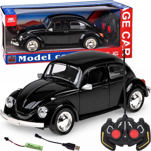 Fjernstyret retrobil Beetle 1:16 sort