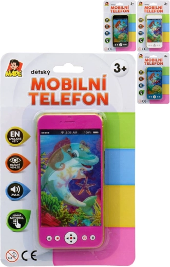 Børns “touch”-mobiltelefon med lyd på engelsk 14 cm - 1 stk.