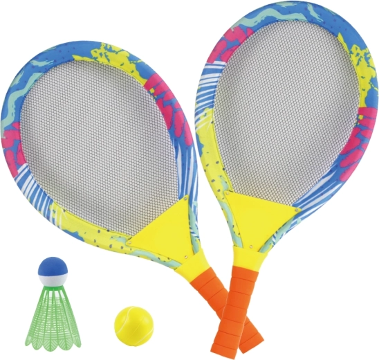 Udendørssæt til tennis og badminton 2-i-1 for børn