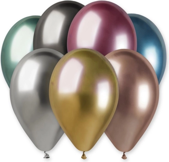 Gemar latexballon 33 cm med kromglans – forskellige farver - 1 stk.