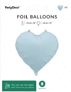 Folieballon hjerte tåget blå 45 cm